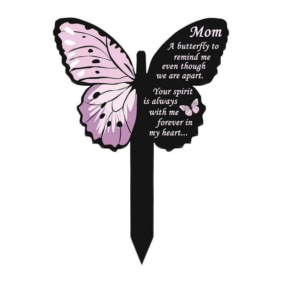 Hovmgk Memorial Garden Stake for Mother, Sympathy Plaque for Outdoor & Cemetery Use, Acrylic Black Plaque with Comforting Words, 8.07 x 5.0 Inches for Commemoration & Mourning