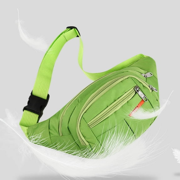 Hovmgk Men's Canvas Waist Bag 13×5.9 Inch, Sports Fanny Pack, Multifunctional, Lightweight, Large Capacity – Perfect for Sports, Travel, Great for Men, Athletes, Green