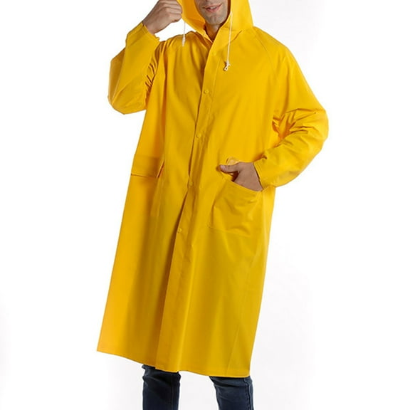 Hovmgk Men’s & Women’s PVC/Polyester Raincoat, Long Waterproof Outdoor Hiking & Riding Jacket, Casual Duty Windcoat for Spring/Summer, Comfortable & Stylish Protection from Rain