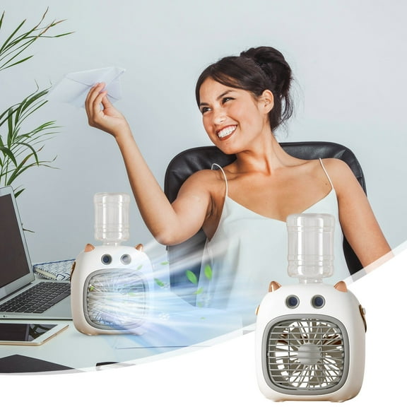 Hovmgk Mini Portable Air Conditioner, USB Rechargeable Evaporative Cooler, 4-Speed Adjustable Fan & Humidifier, Personal Cooling for Home, Office, Outdoor, Water Tank & Ice Storage