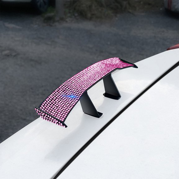 Hovmgk Mini Tail Wing Decoration Sticker For Cars No Need To Drill Holes Roof Modification Small Tail Wing Car Sticker Free Size Pink