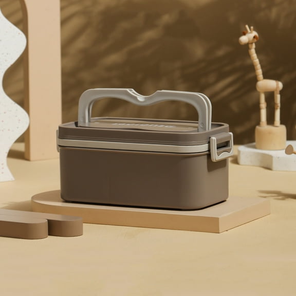 Hovmgk Multi-Layer Bento Lunch Box, Microwave Safe, 304 Stainless Steel for Office Workers and Students, Portable Plastic Lunch Container with Brown & Khaki Color Options