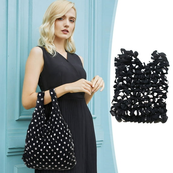 Hovmgk Multipurpose Shopping Bag, Telescopic Tote, Large-Capacity Pleated Pouch, Foldable Reusable Chiffon, Daily Supplies, Heavy-Duty Carry for Shoppers, Travelers