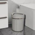 thumbnail image 1 of Hovmgk Open Garbage Bin for Office & Home, No Lid Design, Narrow Space-Saving Plastic Trash Can with Pressure Ring for Kitchen, Living Room & Bathroom, Simple and Practical, White, 1 of 6