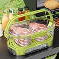 thumbnail image 1 of Hovmgk Outdoor Fresh-keeping Box, Picnic Food Storage Container, Transparent Partitioned Bento Box for Outdoor Use, Food Storage Supplies, Sealed Freshness Keeper for Outdoor Enthusiasts, Green, 1 of 5