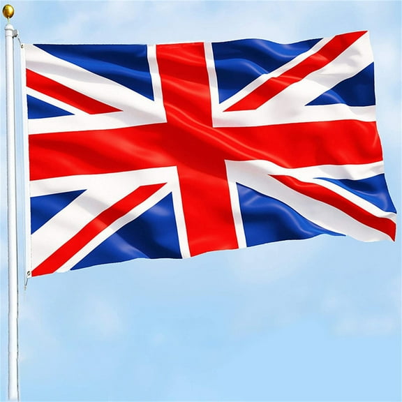 Hovmgk Outdoor Heavy Duty UK Flag, 5ft x 3ft Polyester Garden Flag, Weatherproof Flag for Flagpoles, Vibrant Colors for Outdoor Display & Public Use, Ideal for Celebrations & Holidays