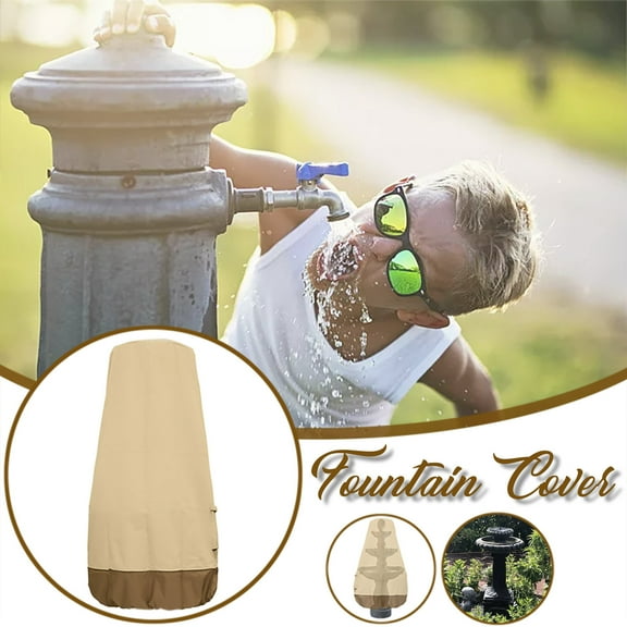 Hovmgk Outdoor Patio Heater Cover, Heavy Duty 210D Waterproof Fabric for Sun, Snow & Rain Protection, Zipper Side & Adjustable Strap, 48in x 68in, Durable Garden Heater Cover