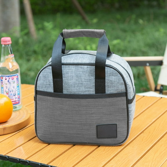 Hovmgk Oxfords Cloth Insulated Lunch Bag, Large Capacity Water-Repellent Food Storage Bag for Picnic, Office, Outdoor Use, Aluminum Foil Insulated Lunch Box, Available in Gray, Black, Navy