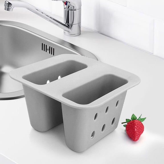 Hovmgk Plastic Double Drainage Basket, Multi-Functional Sink Filter Storage Basket, Large Size for Fruits & Vegetables, Green, Durable, Easy to Clean, Ideal for Kitchen and Picnic Use
