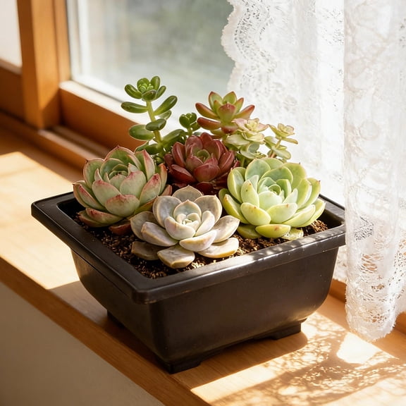 Hovmgk Plastic Flower Pot for Home Gardening, Lightweight Succulent Planter with Drainage System for Indoor/Outdoor Plants, Durable Plastic, Patio, Modern Garden Decor