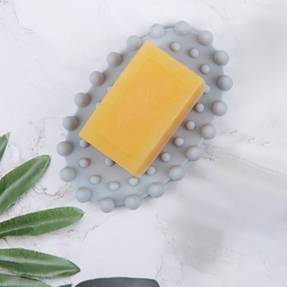 Hovmgk Plastic Soap Storage Rack, Tilted Soap Dish for Shower & Kitchen Sink, Easy-Clean Soap Holder with Non-Slip Base, Gray/Blue/Coffee, Space-Saving Design for Countertop Organization