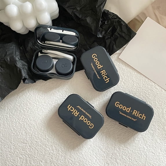 Hovmgk Portable Contact Lens Case, Compact & Stylish Storage Box for Daily & Travel Use, Leak-Proof, Includes Tweezers Slot, Clear Visibility, Essential Lens Organizer for Travel