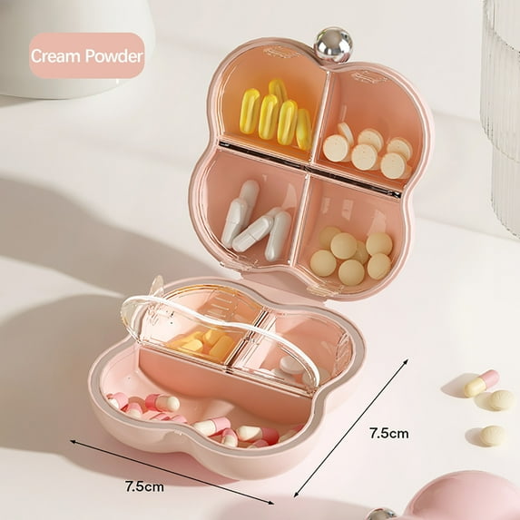 Hovmgk Portable Household Divider Box, Travel Mini Small Storage Case for Pills & Small Items, Convenient and Compact Design for Purse, Suitcase, Backpack, and Travel, Airtight Sealing for Freshness