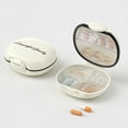 thumbnail image 1 of Hovmgk Portable Medication Storage Box with 6 Compartments, Moistureproof Pill Box Organizer, Travel Vitamin & Supplement Container, Compact Plastic Organizer, Silver/Beige for Daily Use, 1 of 6