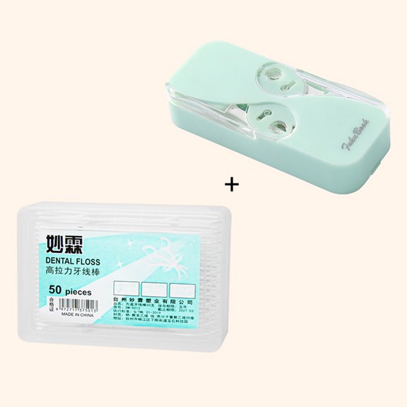 Hovmgk Portable Mini Floss Storage Box, Automatic Floss Stick Container with Reusable Floss, Compact & Hygienic Dental Care Travel Case, Fits in Purse or Pocket for On-the-Go Use