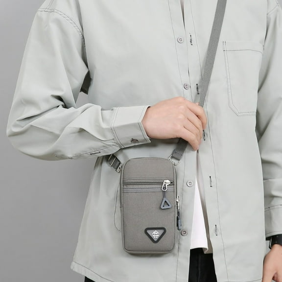 Hovmgk Sling Crossbody Bag, Small Water-Resistant One Strap Shoulder Purse, Travel Bag for Men & Women with Earphone Hole, Gray, Lightweight and Versatile Daily Use Sling Bag