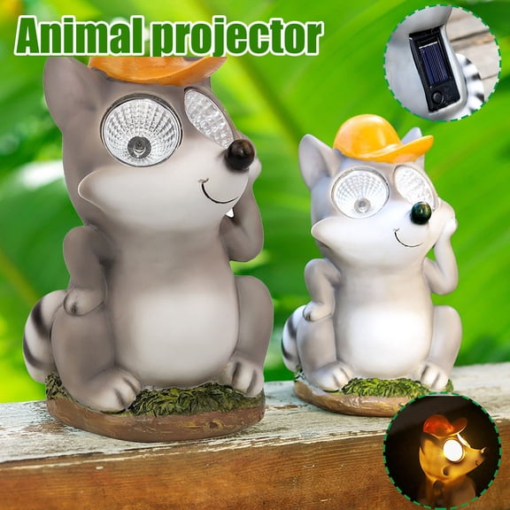 Hovmgk Solar-Powered Frog & Mouse LED Garden Spotlight, Hand-Painted Resin Decor, Waterproof & Durable, Outdoor Courtyard & Lawn Decoration, Efficient Solar Panel for Bright Lighting