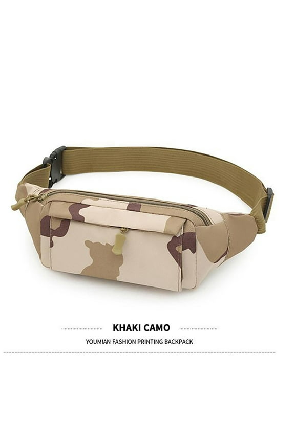 Sport Waist Bag Unisex, Large-Capacity Casual Fanny Pack, Adjustable Belt and Crossbody Options, Water-Resistant Canvas Travel Running Hiking Phone and Coin Organizer