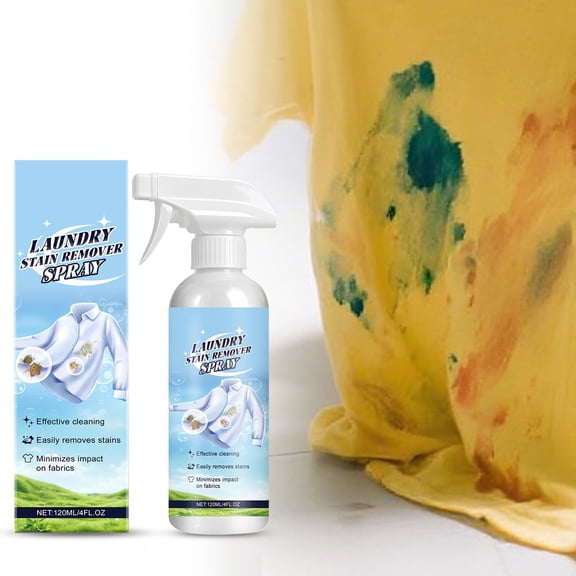 Hovmgk Stain Remover for Clothes, Powerful Laundry Stain Cleaner for Oil, Coffee, Ink & More, Fast Active Enzyme Formula for Stubborn Stains, Safe for All Fabrics, 120ml Laundry Spray