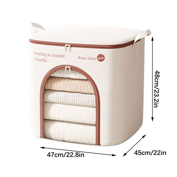 Hovmgk Storage Bag, Quilt Pouch, Cotton Linen Zipper Closure for Clothes & Bedding, Home Storage & Organizing Accessories, Large-Capacity Durable Storage, Ideal for Homeowners