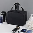 thumbnail image 1 of Hovmgk Travel Toiletry Bag for Men, Waterproof Cosmetic Bag, Large Capacity Double Layer Organizer for Makeup & Shower Supplies, Travel Pouch with Zippered Compartments, Black, 1 of 6