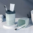 thumbnail image 1 of Hovmgk Travel Toothbrush Cup, Portable Wash Cup and Toothbrush Storage Box, Compact Travel Bathroom Organizer, White Gray Green, Toothbrush Holder Set for Travel, 1pc, Convenient Storage, 1 of 6