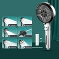 thumbnail image 1 of Hovmgk Turbo Shower Head, 6 Modes, High-Pressure Handheld Shower Nozzle with Water Stop Function, Pressurization for Low Water Pressure, Durable Plastic, Easy Install for Home & Family, 1 of 8