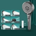 thumbnail image 1 of Hovmgk Turbo Shower Head, 6 Modes, High-Pressure Handheld Shower Nozzle with Water Stop Function, Pressurization for Low Water Pressure, Durable Plastic, Easy Install for Home & Family, 1 of 8