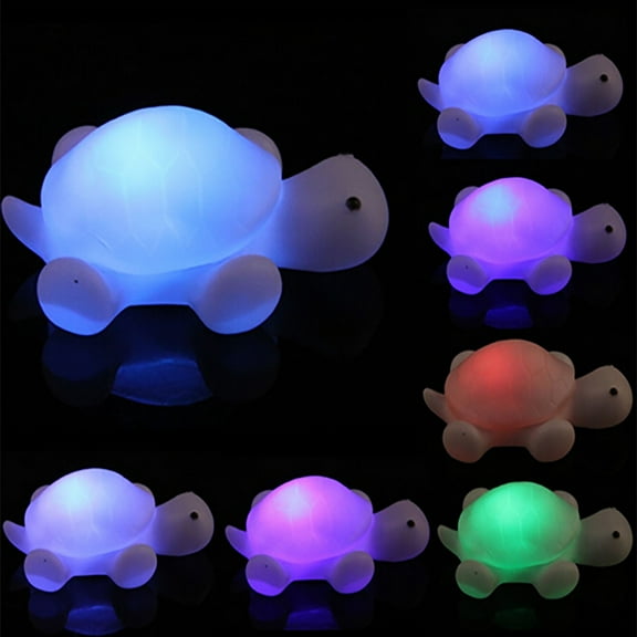 Hovmgk Turtle LED Night Light, 7 Color Changing Lamp, Battery Operated Decorative Light, Cute Turtle Shaped Lamp for Bedroom, Nursery, Parties, & Gift, Colorful LED Table Lamp