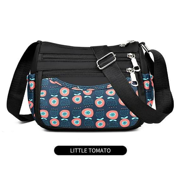 Hovmgk Vintage-Wash Nylon Shoulder Tote, Water-Repellent Multi-Compartment Travel Bag with Detachable Strap and Dual Handles, Lightweight Organizer with Zip Pockets, Practical Work Weekender Carryall