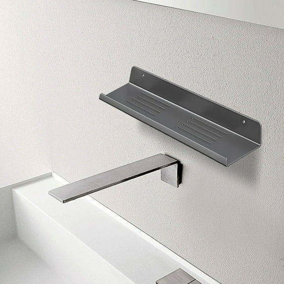 Hovmgk Wall Mounted Bathroom Sink Storage Rack, Carbon Steel Shelf Organizer, Space-Saving Bathroom Storage Solution, No Drill Installation for Easy Setup and Stylish Décor