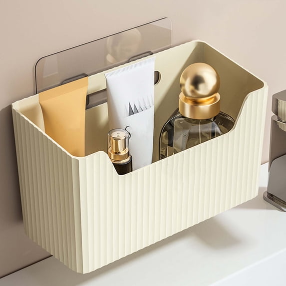 Hovmgk Waste Washcloth Storage Box, Wall-Mounted Bathroom Shelf Organizer with Notch Design, Cotton Soft Towel Holder for Easy Retrieval, Multi-Purpose Bathroom or Kitchen Storage Bucket