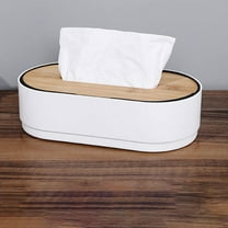 Hovmgk Wooden Paper Towel Box with Automatic Dispensing, Stylish Tissue Holder for Home & Office, Practical Organizer for Paper Towels, Elegant White/Yellow/Gray for Modern Kitchen Storage