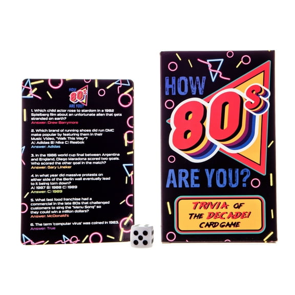 How 80's Are You? 1980s Trivia Cards Game |Eighties Decade Themed Quiz Cards