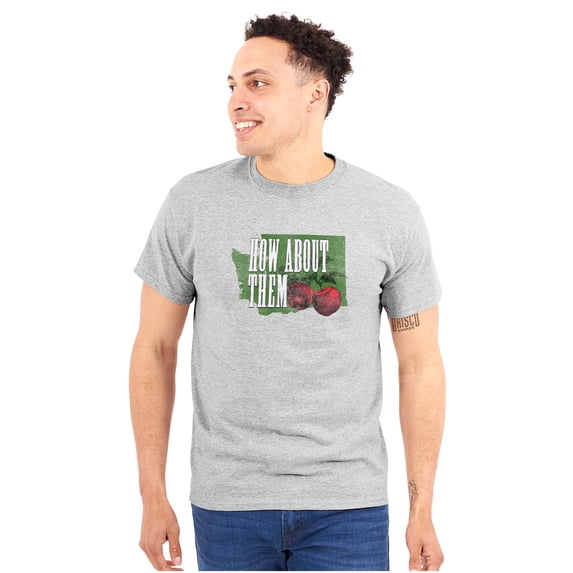 How About Them Washington Apples WA Plus Size Crewneck Graphic Tee Shirt Brisco Brands 2X