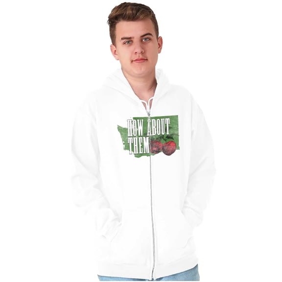 How About Them Washington Apples WA Zip Up Hoodie Men's Women's Brisco Brands L