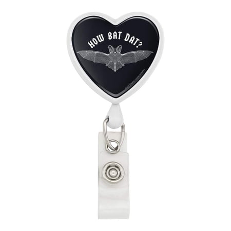 How Bat Dat About Funny Humor Heart Lanyard Retractable Reel Badge ID Card Holder