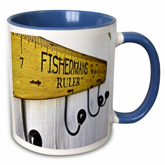 3drose, How Big a Fish, 15oz Two-tone Blue Mug