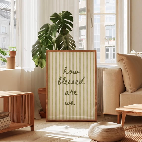 How Blessed Are We Trendy Stripe Green Christian Girl Affirmation Bible ...
