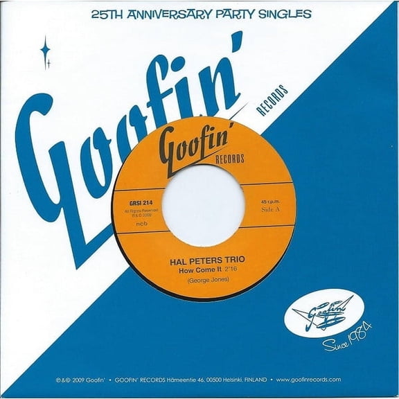 Hal -& His Trio- Peters How Come It (Vinyl Record) 7" Single