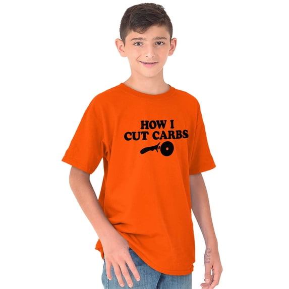How Cut Carbs Cutter Foodie Pizza Crewneck T Shirts Boy Girl Teen Brisco Brands M