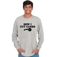 thumbnail image 1 of How Cut Carbs Cutter Foodie Pizza Long Sleeve TShirt Men Women Brisco Brands S, 1 of 6