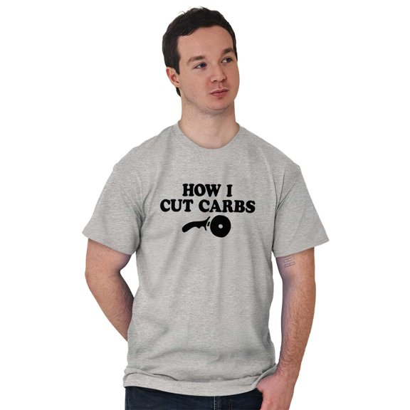 How Cut Carbs Cutter Foodie Pizza Men's Graphic T Shirt Tees Brisco Brands X
