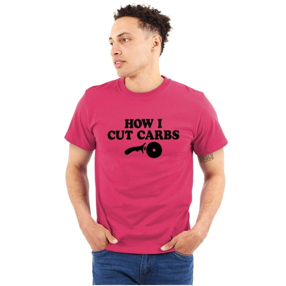 How Cut Carbs Cutter Foodie Pizza Plus Size Crewneck Graphic Tee Shirt Brisco Brands 2X
