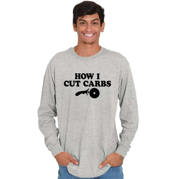 How Cut Carbs Cutter Foodie Pizza Plus Size Long Sleeve Graphic Tee Shirt Brisco Brands 3X
