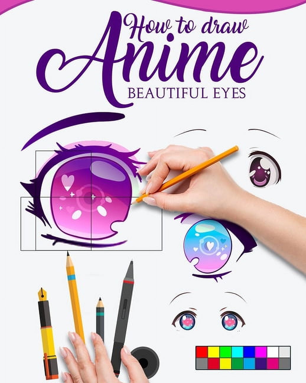 How To Sketch Anime Eyes, Step by Step, Drawing Guide, by