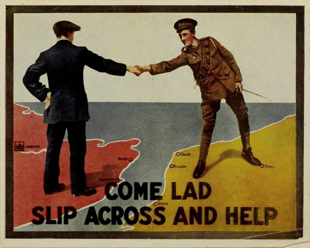 How England Raised an Army 1917 Come lad slip across Canvas Art - Unknown (24 x 36)