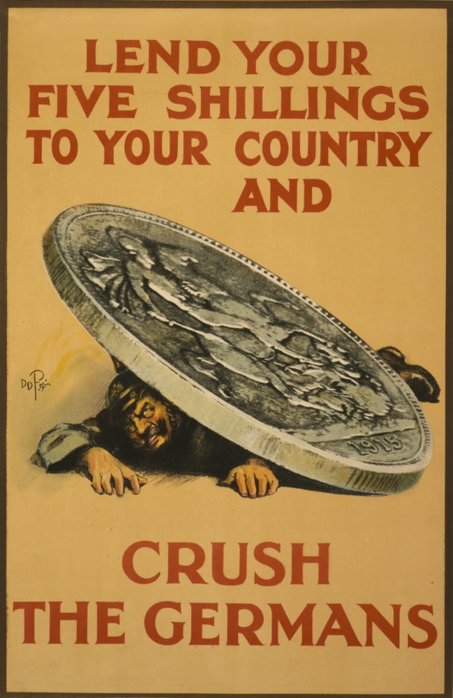 How England Raised an Army 1917 Lend you Five Shillings Canvas Art - Unknown (18 x 24)