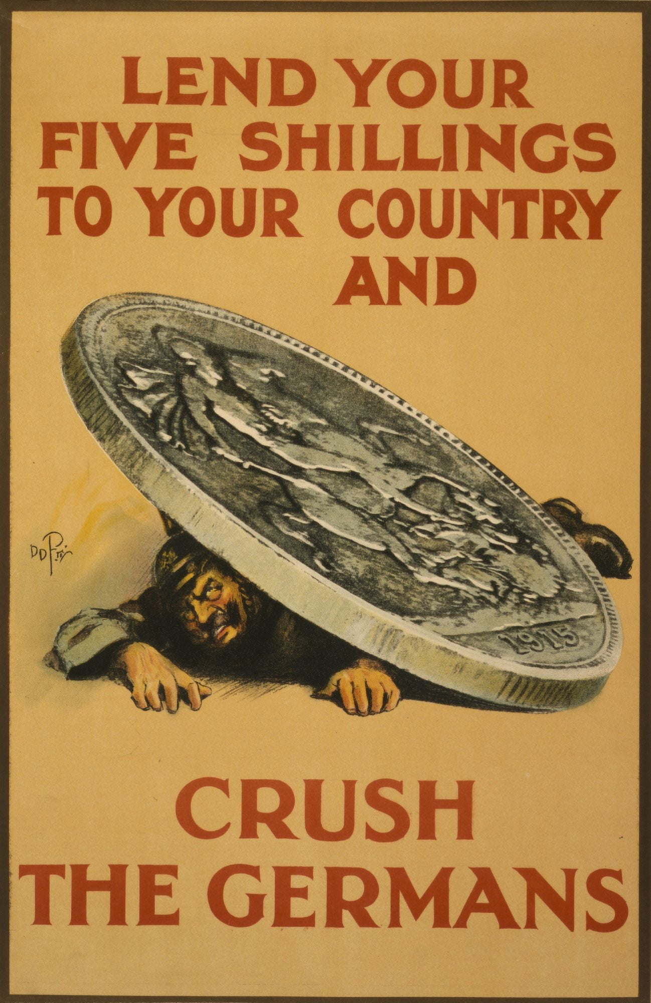 How England Raised an Army 1917 Lend you Five Shillings Canvas Art - Unknown (24 x 36)