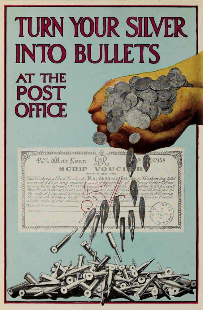How England Raised an Army 1917 Turn your Silver into Bullets Canvas Art - Unknown (24 x 36)